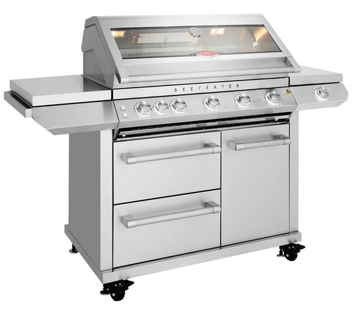 BeefEater 7000 Premium Series - Classic 5 Burner BBQ & Side Burner Trolley